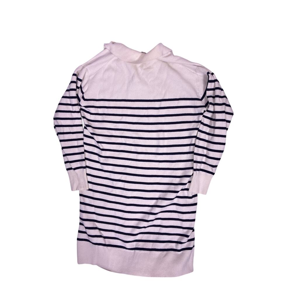 Uniqlo Striped Long Sweater Womens Small Blue White Coastal Marine 34 - Picture 3 of 4